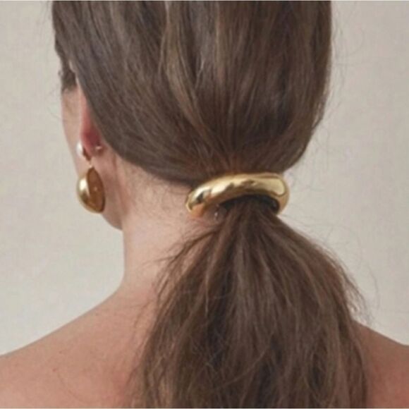 New ZARA 4pc Gold Ponytail Hair Rings - Picture 9 of 11